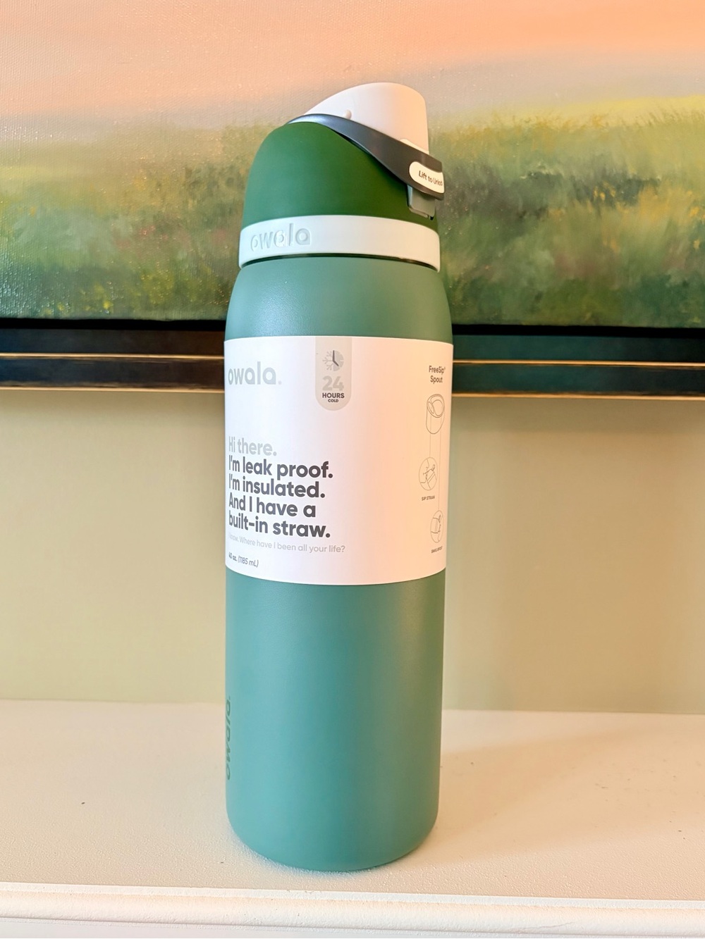 NWT owala green on green 40 oz water bottle - Picture 4 of 4